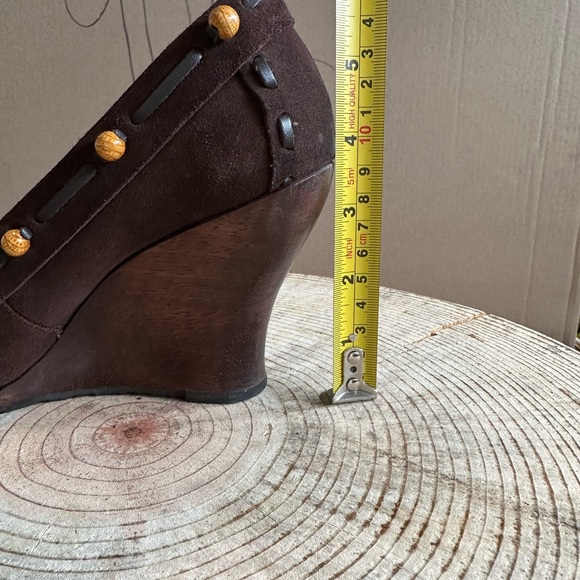 Sam Edelman Angelina Brown Moccasins with Fringe and Wedge Heel - Picture 5 of 8